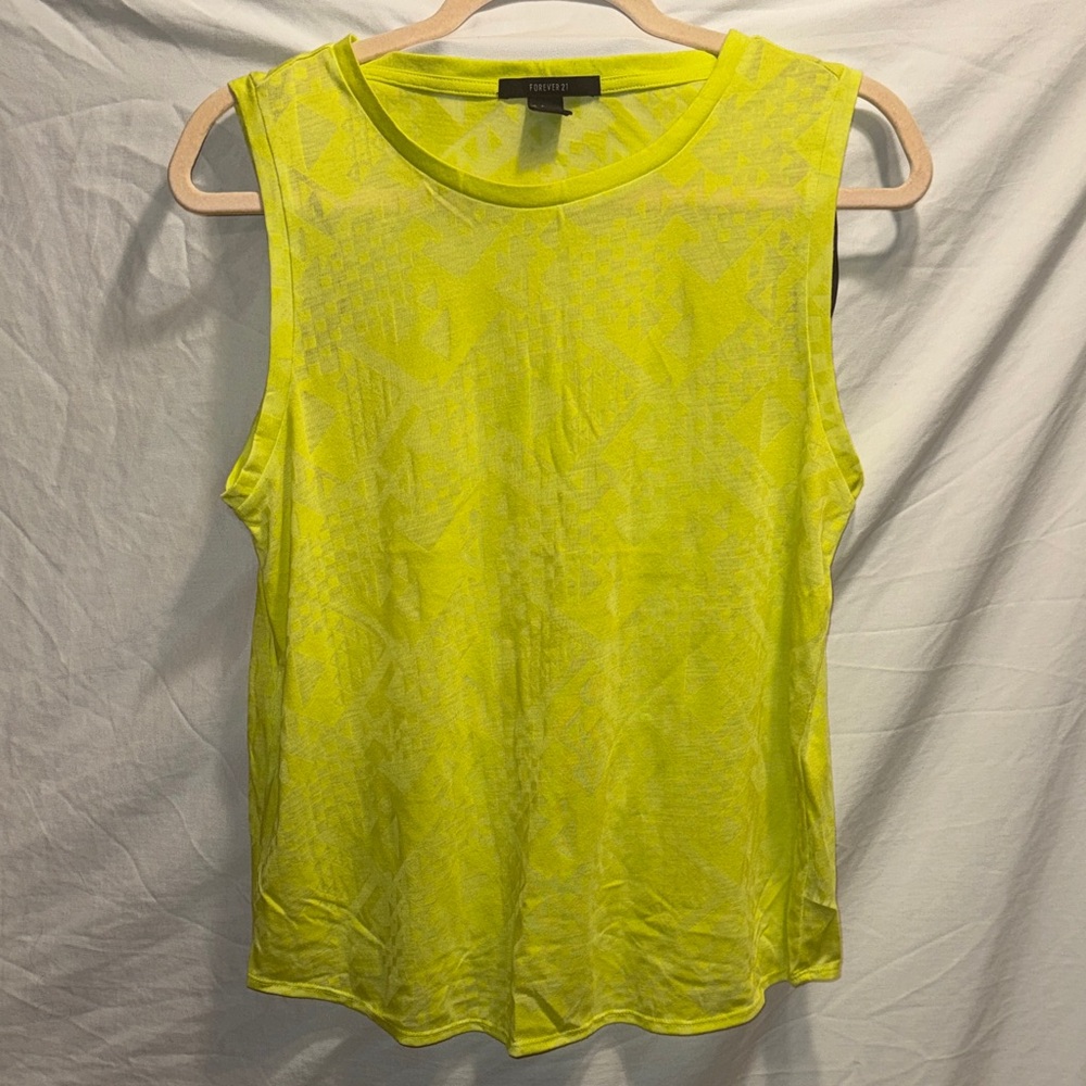 Forever 21 Neon Yellow Muscle Tee